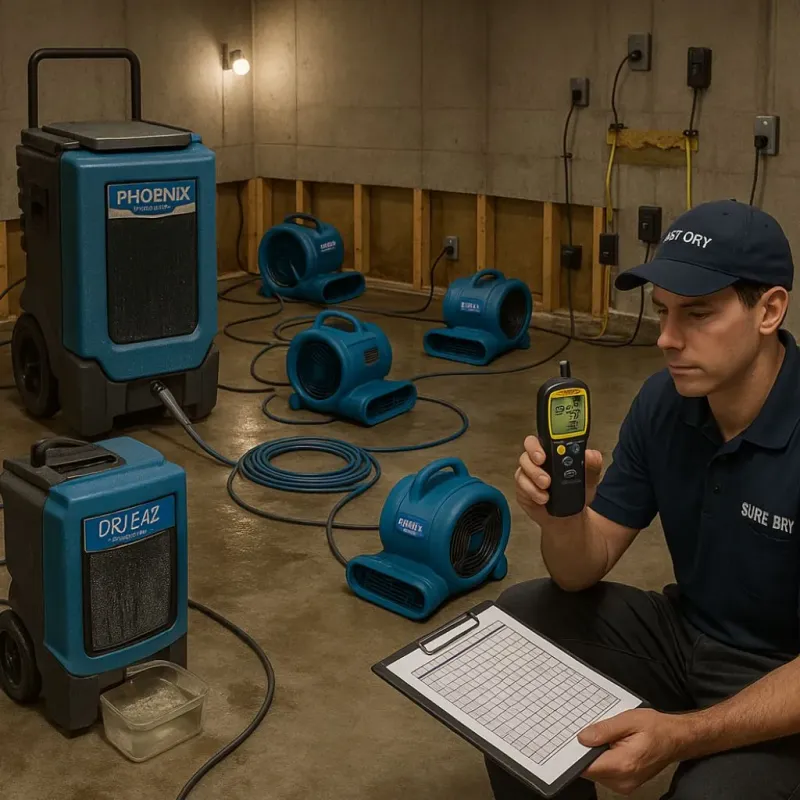 Structural Drying and Dehumidification process in Pewee Valley, KY